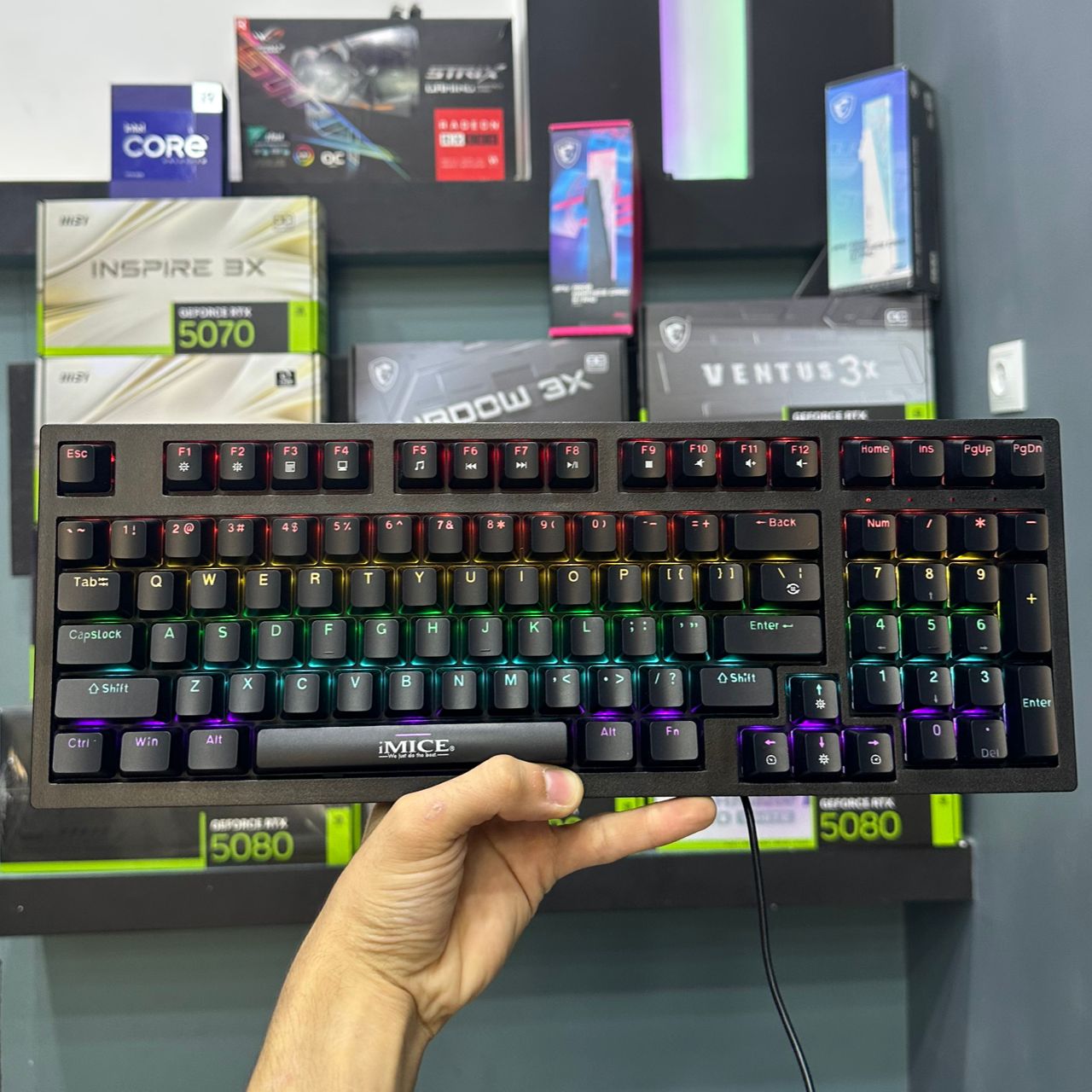 CLAVIER MECANIQUE GAMING IMICE GK-500 BLACK RED_SWITCH RGB